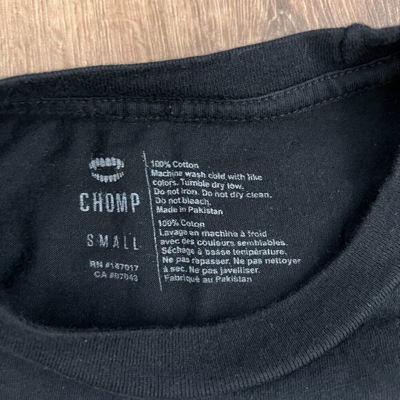 CHOMP Brain Waves Skull Graphic Black Mind Surfers T Shirt Tee Sz S - Picture 3 of 6